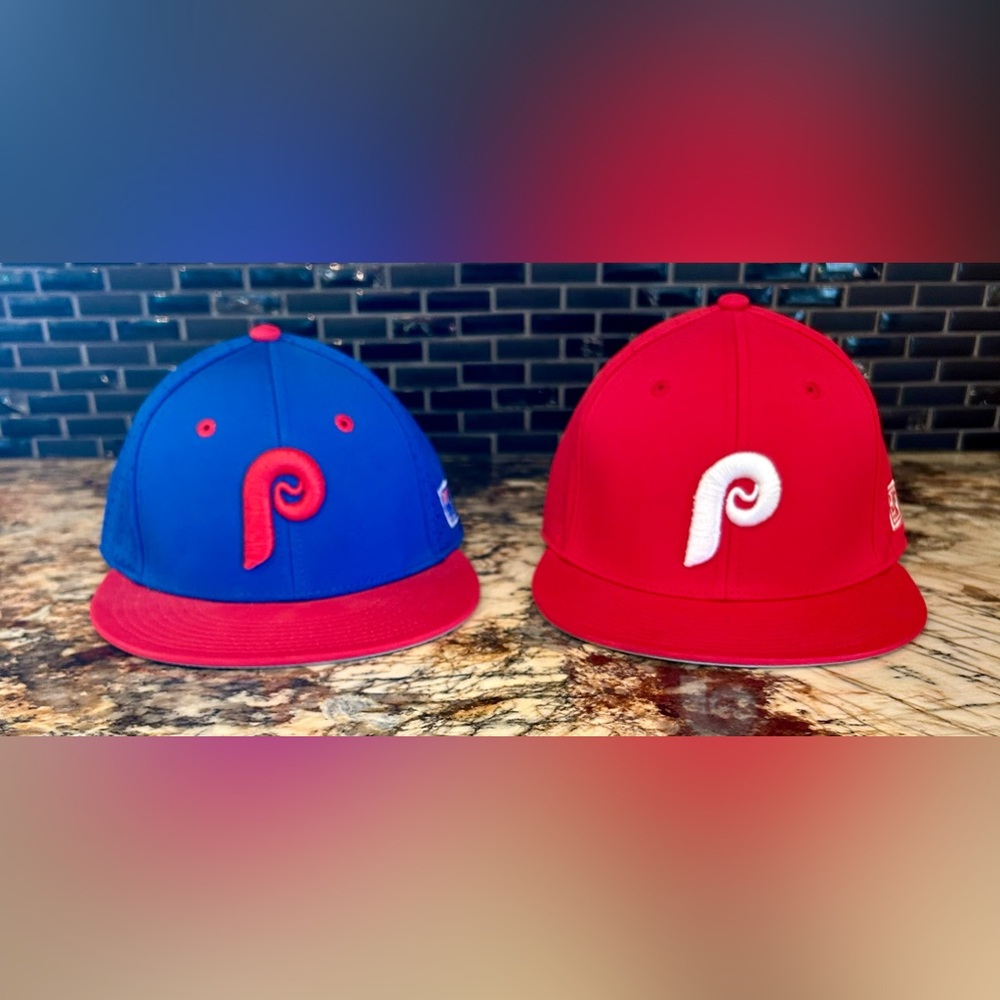 Phillies Flat Bill Hats X2 Size XS